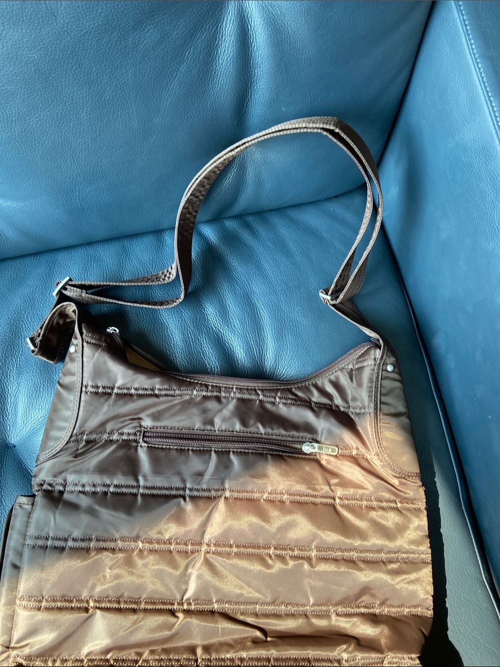 lug Chocolate Brown Quilted Shoulder Bag - Picture 4 of 6